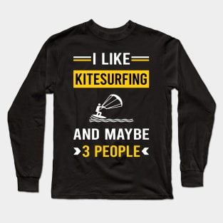 3 People Kitesurfing Kitesurf Kitesurfer Long Sleeve T-Shirt